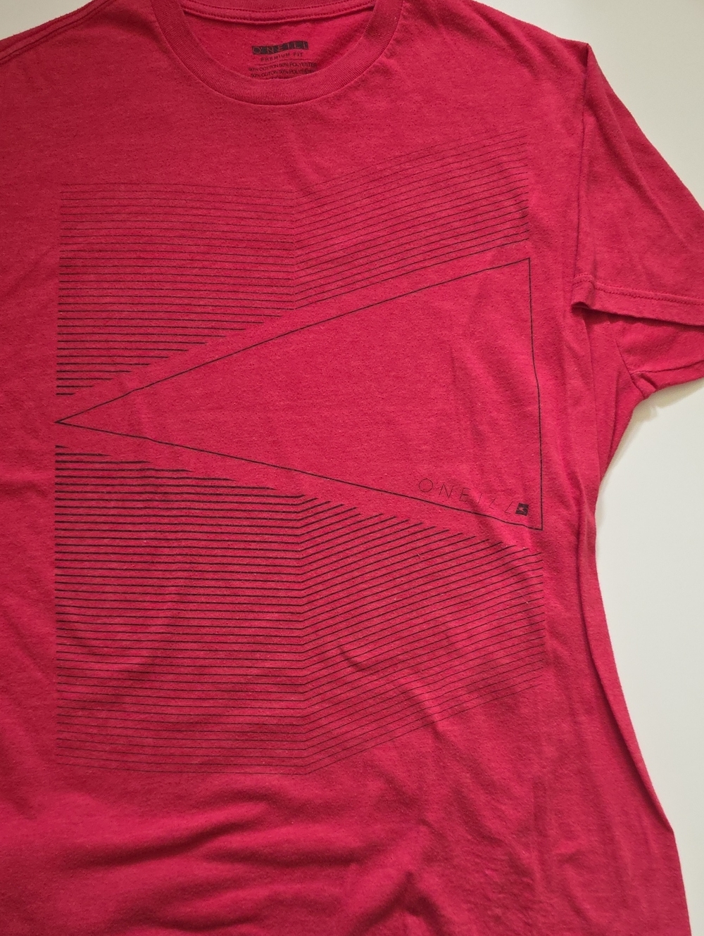 O'Neill Men's Pink-Red Geometric Graphic Tee